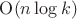 ${\rm O}(n \log k)$