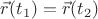 $\vec r(t_1)=\vec r(t_2)$
