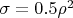 $\sigma =0.5\rho ^2$