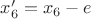 $x'_6=x_6-e$ $x'_6=x_6-e$