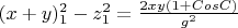 $(x+y)_1^2-z_1^2=\frac{2xy(1+CosC)}{g^2}$