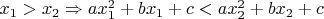 $x_1>x_2\Rightarrow ax_1^2+bx_1+c<ax_2^2+bx_2+c$