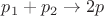 $p_1+p_2 \to 2p$