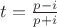 $t = \frac{p - i}{p + i}$