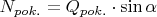 $N_{pok.} = Q_{pok.}\cdot \sin \alpha$