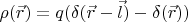 $$
\rho(\vec{r})=q(\delta(\vec{r}-\vec{l})-\delta(\vec{r}))
$$