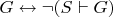 $G \leftrightarrow \neg (S \vdash G)$