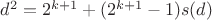 $d^2=2^{k+1}+(2^{k+1}-1)s(d)$