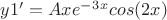 $y1'=Axe^-^3^xcos(2x)$