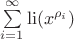 $\sum\limits_{i=1}^\infty \operatorname{li}(x^{\rho_i})$