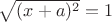 $\sqrt{(x+a)^2}=1$