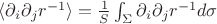 $\langle \partial_{i } \partial_{j} r^{-1} \rangle  = \frac 1 S \int_{\Sigma} \partial_{i } \partial_{j} r^{-1} d\sigma$