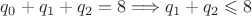 $q_0+q_1+q_2=8\Longrightarrow q_1+q_2\leqslant 8$