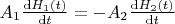 $A_{1} \frac{\mathrm{d} H_{1}(t)}{\mathrm{d} t}=-A_{2} \frac{\mathrm{d} H_{2}(t)}{\mathrm{d} t}$