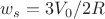 $w_{s}=3V_0/2R$ $w_{s}=3V_0/2R$