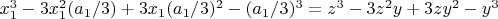 $x_1^3-3x_1^2(a_1/3)+3x_1(a_1/3)^2-(a_1/3)^3=z^3-3z^2y+3zy^2-y^3$