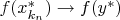 $f(x_{k_n}^*)\rightarrow f(y^*)$