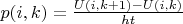 $p(i,k)=\frac{U(i,k+1)-U(i,k)}{ht}$