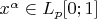 $x^{\alpha}\in L_p[0;1]$