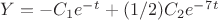$Y=-C_1e^-^t + (1/2)C_2e^-^7^t$