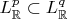 $L_\mathbb{R}^p \subset L_\mathbb{R}^q$