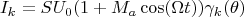 $$I_{k}=SU_{0}(1+M_{a}\cos(\Omega t))\gamma_{k}(\theta)$$
