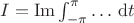 $ I = \operatorname{Im} \int_{-\pi}^{\pi} \dots \, \mathrm dt $