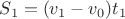 $S_1 = (v_1 - v_0) t_1$