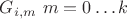$G_{i,m}$ $m = 0 \dots k$