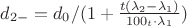 $ d_{2-}=d_{0}/(1+\frac{t(\lambda_{2}-\lambda_{1})}{100_{t}\cdot\lambda_{1}}) $
