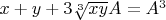 $x+y+3\sqrt[3]{xy}A=A^3$