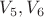 $V_5, V_6$ $V_5, V_6$