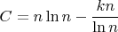 $C=n \ln n-\dfrac{kn}{\ln n}$
