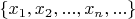 $\left\lbrace x_1, x_2, ..., x_n, ...\right\rbrace$