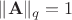$\| \mathbf A \|_q = 1$