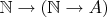 $\mathbb{N} \to (\mathbb{N} \to A)$