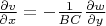$\frac{\partial v}{\partial x}=-\frac{1}{BC}\frac{\partial w}{\partial y}$