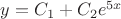 ${y}={C_1}+{C_2}{e^{5x}}$