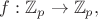 $f:\mathbb{Z}_p\to\mathbb{Z}_p, $