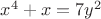$x^4+x=7y^2$