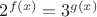 $2^{f(x)}=3^{g(x)}$