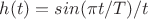 $h(t)=sin(\pi t/T)/t$