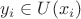 $y_i \in U(x_i)$