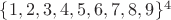 $\{1, 2, 3, 4, 5, 6, 7, 8, 9\}^4$