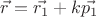 $\vec{r} = \vec{r_1} + k\vec{p_1} $ $\vec{r} = \vec{r_1} + k\vec{p_1} $