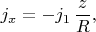 $$j_x=-j_1\,\dfrac{z}{R},$$
