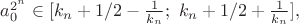 $a_0^{2^n}\in [k_n+1/2-\frac 1{k_n};\ k_n+1/2+\frac 1{k_n}],$