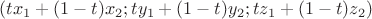 $(tx_1+(1-t)x_2;ty_1+(1-t)y_2;tz_1+(1-t)z_2)$