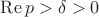 $\operatorname{Re} p > \delta > 0$