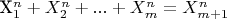 X_1^n+X_2^n+...+X_m^n=X_{m+1}^n